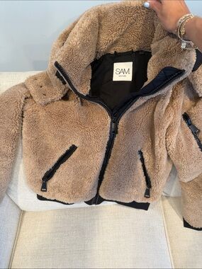 SAM New York Tan Sherpa Jacket with Hood